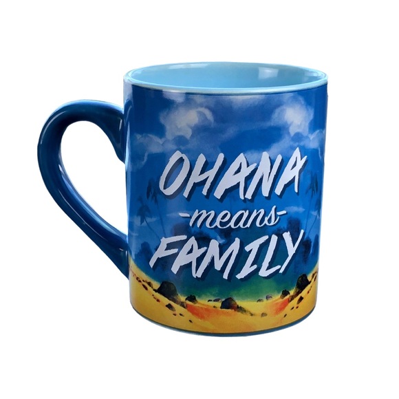 Disney Lilo and Stitch: "Ohana Means Family" Double Sided Blue Ceramic Mug - Picture 2 of 4
